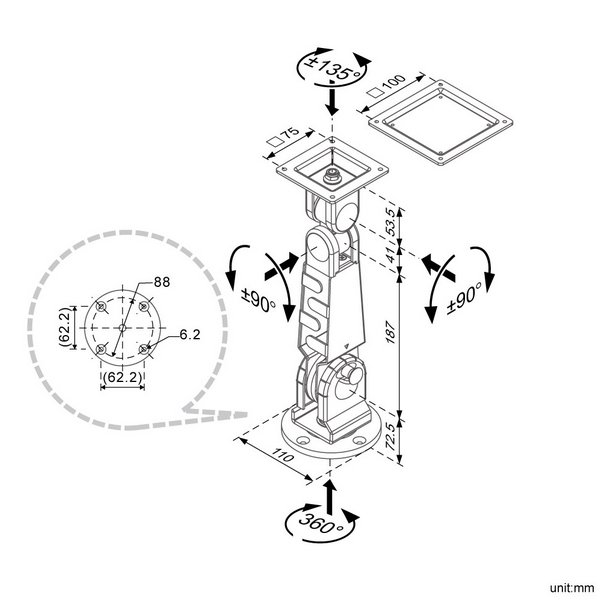 未使用品★ LA-11D LCD モニターアーム ウィンテクノ ゲー厶 垂直多関節アーム LA-11｜液晶テレビの壁掛けアームや天吊り金具