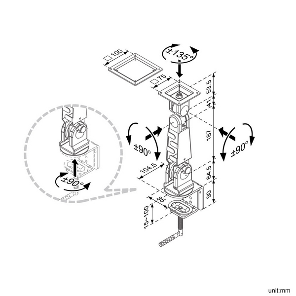モダンソリッド 液晶モニター用アーム LA11D オフィス・住設用品 OA用品 ディスプレイスタンド・金具 代引不可 LA-11DAR | アルミフレームに取り付け可能な垂直多関節ディスプレイ